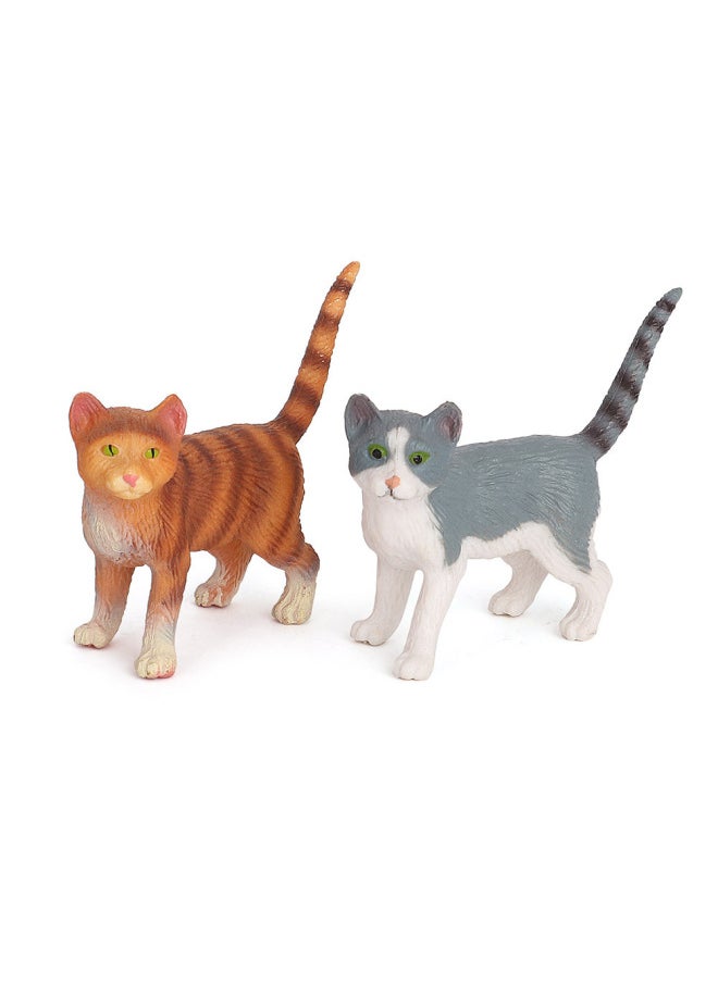 Generic - Children's Simulation Animal Model Pet Cat Black And White Cat Persian Cat Siamese Cat Yin And Yang Eye Cat Cognitive Toy Ornaments-Color:PL127-1567 Three-color Cat - Image 1