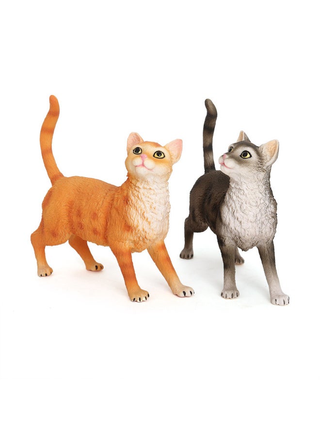 Generic - Children's Simulation Animal Model Pet Cat Black And White Cat Persian Cat Siamese Cat Yin And Yang Eye Cat Cognitive Toy Ornaments-Color:PL127-1567 Three-color Cat - Image 1