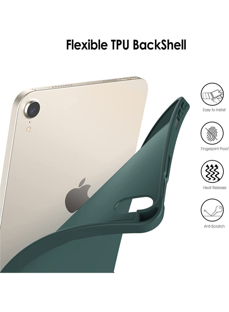 كابتن تيك جراب لجهاز iPad Mini 6 (طراز 2021 مقاس 8.3 بوصة) مزود بحامل أقلام يدعم شحن قلم رصاص ثانٍ غطاء تابلت نحيف مزود بظهر ناعم من مادة TPU للاستيقاظ / النوم التلقائي - Image 3