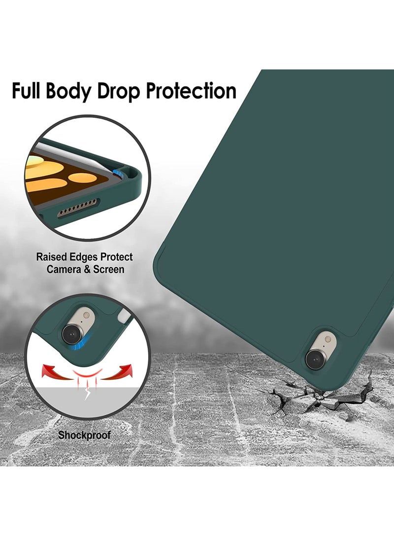 كابتن تيك جراب لجهاز iPad Mini 6 (طراز 2021 مقاس 8.3 بوصة) مزود بحامل أقلام يدعم شحن قلم رصاص ثانٍ غطاء تابلت نحيف مزود بظهر ناعم من مادة TPU للاستيقاظ / النوم التلقائي - Image 4