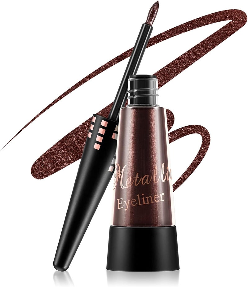 Boobeen Glitter Liquid Eyeliner Colorful Shimmer Eyeliner Long Lasting Metallic Eyeliner Makeup Waterproof Eyeliner Pen With Precision Brush Tip Goes on Smoothly