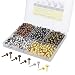 Homdire Brads for Paper Crafts 500pcs Multicolor Metal Paper Fasteners 8x17mm Fasteners for Crafts Paper Brads Round Head Fasteners Split Pin - Image 2