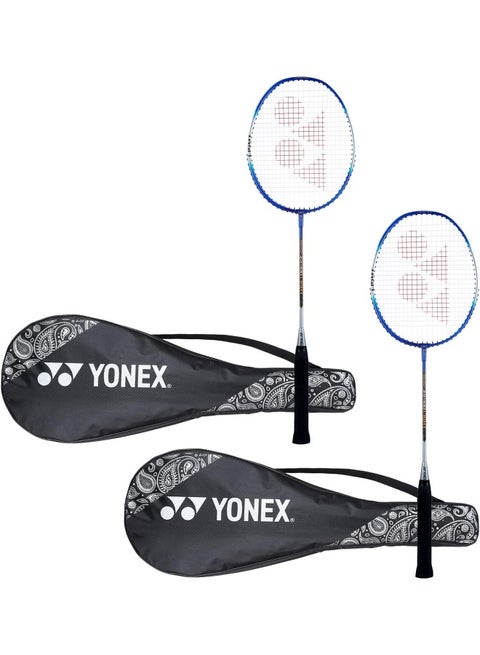 YONEX ZR 100 Light Aluminum Blend Badminton Racquet with Full Cover (Blue)-Set of 2