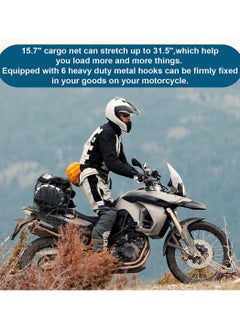 SYOSI Cargo Net Elastic Motorcycle Luggage Bungee Netting with 6 Adjustable Metal Hooks Stretchable Bungee Cord Mesh Load Net for Bike Paddle board Quad Canoe Moped ATV 2 Pcs  - Image 5