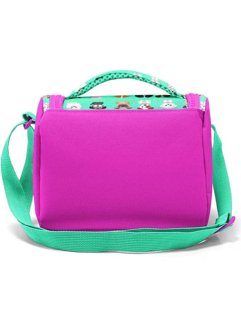 كورال هاي Kids Water Green Pink Dog Pattern Thermo Lunch Box 11715