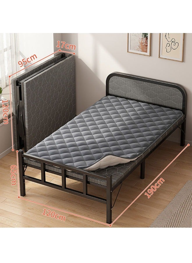 NKX Portable Foldaway household Simple Bed companion with Ice Silk Mattress 120 cm - Image 2