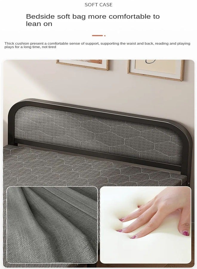 NKX Portable Foldaway household Simple Bed companion with Ice Silk Mattress 120 cm - Image 5