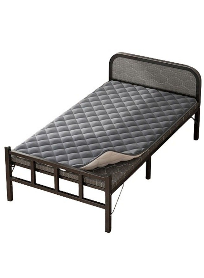 NKX Portable Foldaway household Simple Bed companion with Ice Silk Mattress 120 cm - Image 3