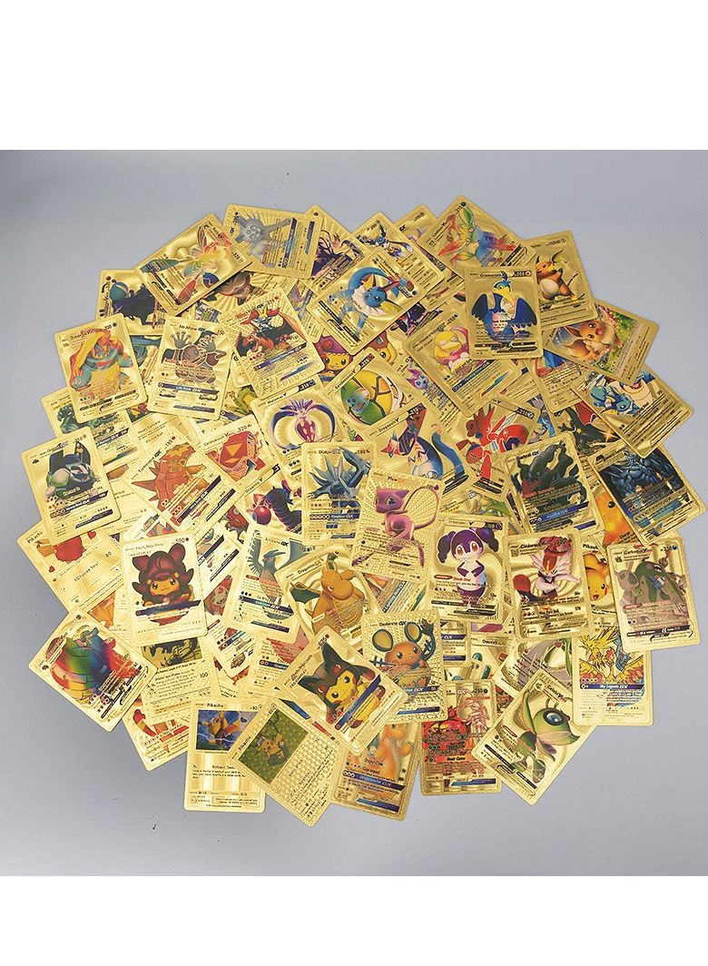 110-Piece Gold Foil  Pokemon Card Games Set (Gold) - Image 3