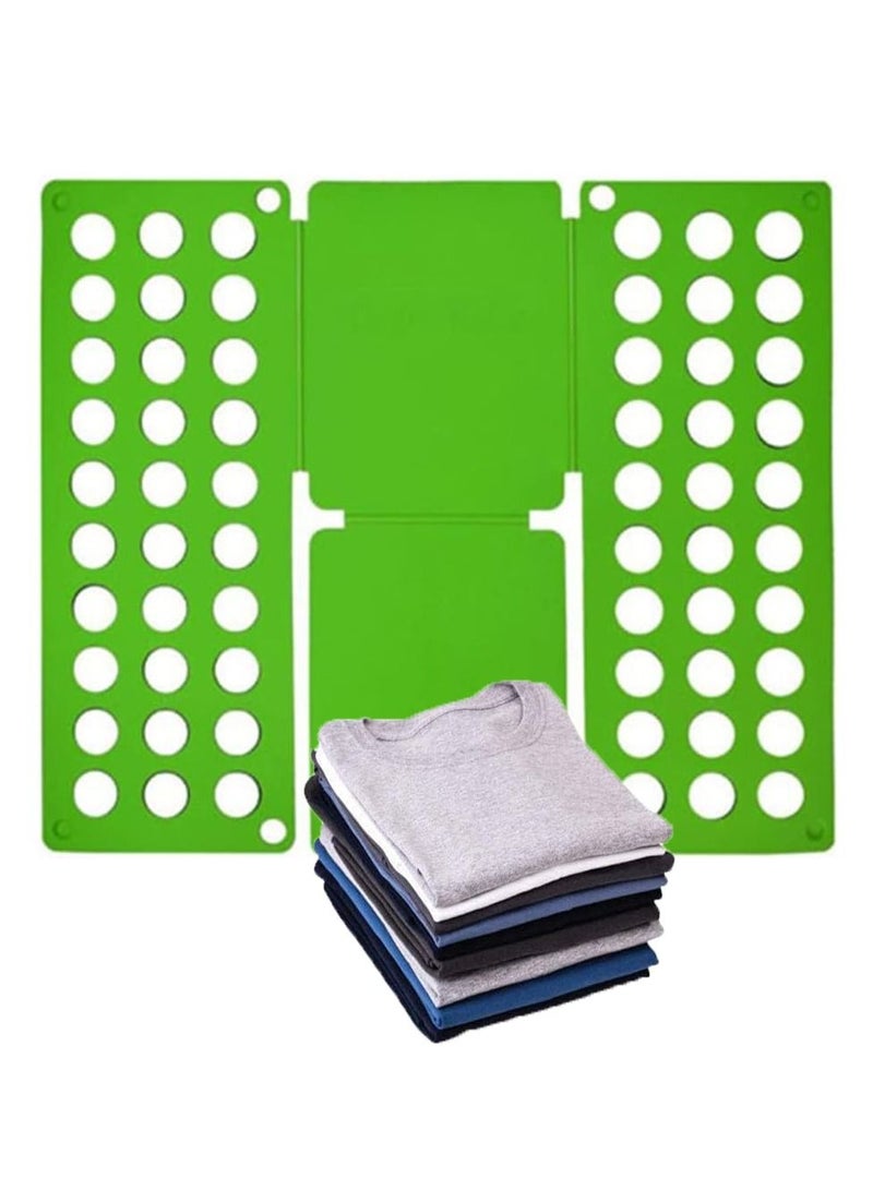 SYOSI Shirt Folding Board, T Shirt Folder Board Clothes Folding Laundry Organizer Dress Pants Towels Folder for Kid and Women to Fold Clothes, Easy to Store and Travel, Very Suitable for Family (Green) - Image 1