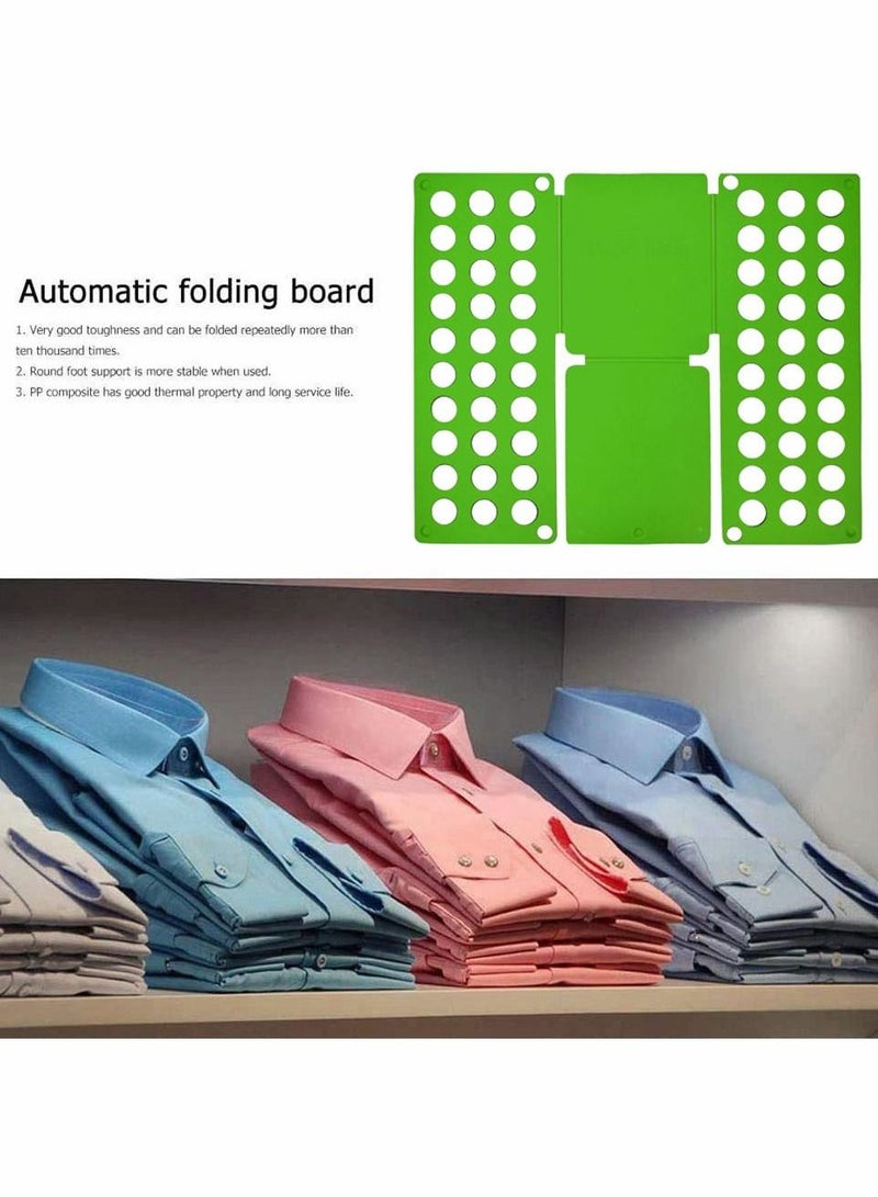 SYOSI Shirt Folding Board, T Shirt Folder Board Clothes Folding Laundry Organizer Dress Pants Towels Folder for Kid and Women to Fold Clothes, Easy to Store and Travel, Very Suitable for Family (Green) - Image 2