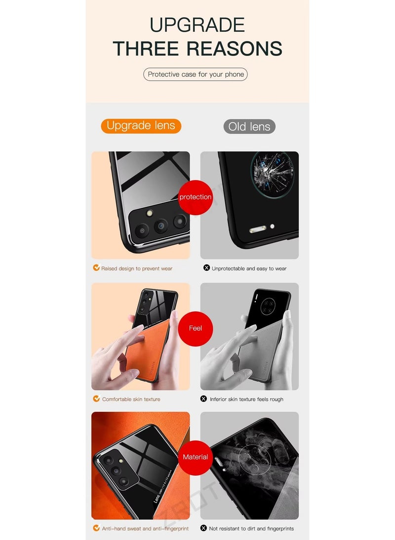 Case Compatible With Samsung Galaxy A16, Cover Luxury Leather And Glass With Car Magnetic Holder Phone Cover Soft Frame Silicone - Green - Image 2