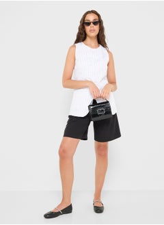 Ginger Button Down Stripe Longline Vest  - Image 4