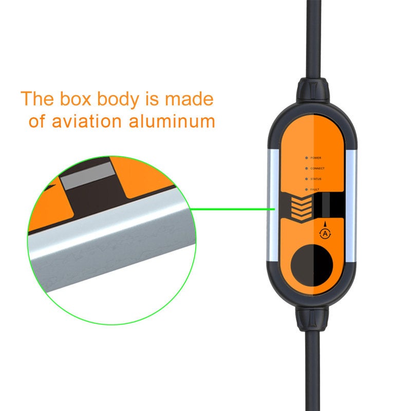 EV Charger Type2: 8A-16A 5M Gold Cable Fast Charging - IP55 Waterproof Auto Power Off Electric Vehicle Charger for Home Outdoor Travel & Plug-In Hybrid Cars - Image 2