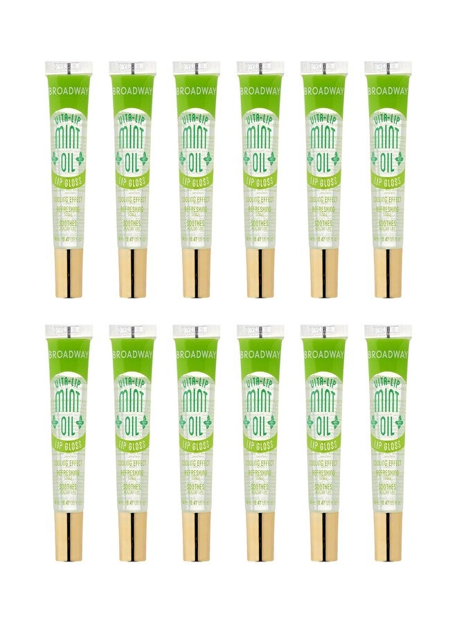 Ruby Kisses Broadway Vita-Lip Clear Lip Gloss (Mint Oil 12 Pack), Ultra-Hydrating & Soothing Formula with Vitamin Oils, High-Shine Non-Sticky Finish, Nourishing Glossy Lip Balm With Cooling Effect - Image 1