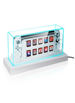 SYOSI Switch Dust Cover, with 16 Colors LED Light Base, Acrylic Clear Display Box, 10 Game Card storage, Switch Game Card Protection, Cool switch oled accessories, switch essentials, Switch card protection  - Image 3