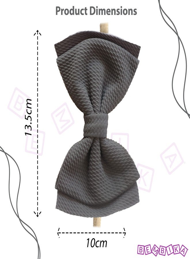 Bembika Bow Headband For Baby Girl Hair Accessories For Girls Baby Headband For Girls Light Grey - Image 5