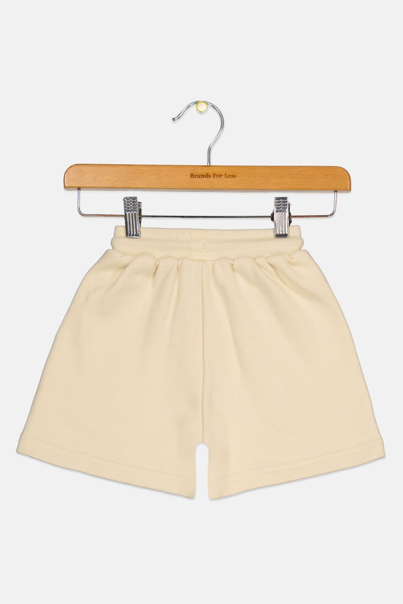 Reebok Kids Boy Brand Logo Terry Shorts, Beige - Image 3