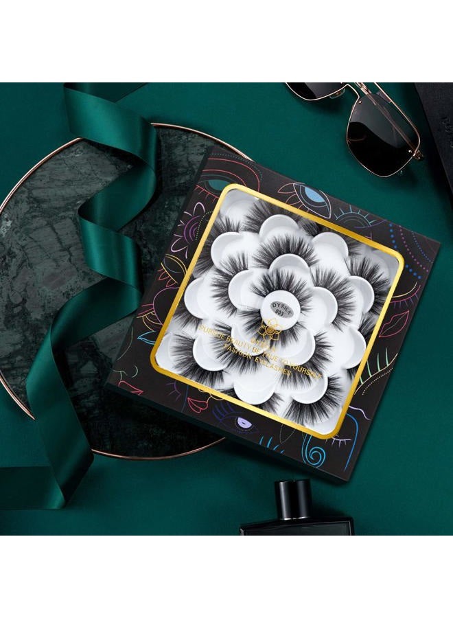 DYSILK Lashes Mink Eyelashes - False Eyelashes 10 Pairs 6D Faux Mink Lashes Pack Eye Lashes Cat Eye Lashes Fluffy Eyelashes Fake Lashes Reusable False Eyelashes Wispy | 15mm - Image 4