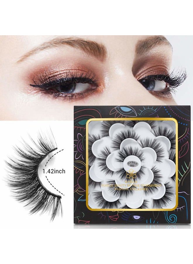 DYSILK Lashes Mink Eyelashes - False Eyelashes 10 Pairs 6D Faux Mink Lashes Pack Eye Lashes Cat Eye Lashes Fluffy Eyelashes Fake Lashes Reusable False Eyelashes Wispy | 15mm - Image 3