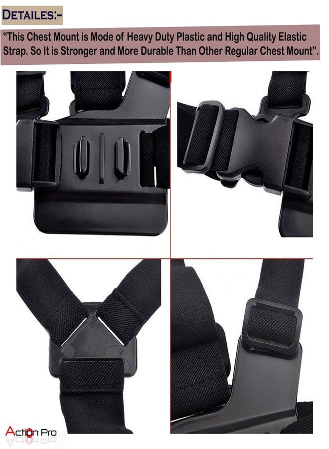 Action Pro Chest Belt Strap Mount Compatible with GoPro-13/12/11/10/9/8/7/6/5/4/3+/3/SJCAM/Yi and Other Action Cameras - Image 3
