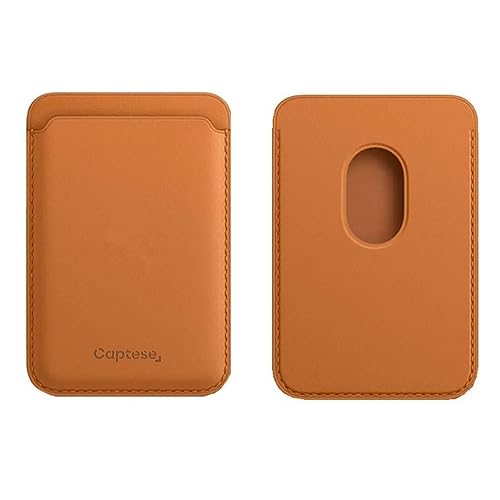 Captese Faux Leather Unisex MagIT Wallet Pouch, Card Holder, Compatible with MagSafe/PixelSnap, for iPhone 17/16/15/14/13/12/Pixel 10 Series (California Poppy) - Image 1