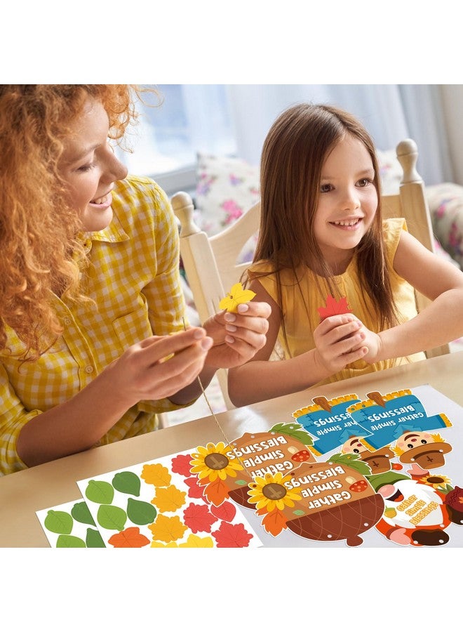 CY2SIDE Fall Religious Hanging Ornaments - 24Set Diy Fall Scarecrow Gnome Gather Simple Blessings Hanging Card Art Craft For Kid Autumn Pumpkin Cutout With Maple Decoration Fall Sunday School Activity - Image 4