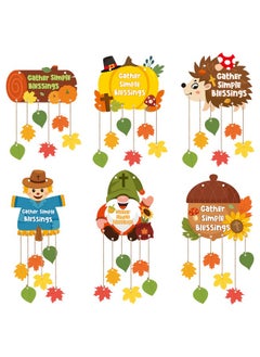 CY2SIDE Fall Religious Hanging Ornaments - 24Set Diy Fall Scarecrow Gnome Gather Simple Blessings Hanging Card Art Craft For Kid Autumn Pumpkin Cutout With Maple Decoration Fall Sunday School Activity  - Image 1