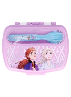 Disney Funny Sandwich Box with Cutlery Frozen Elements BPA Free Portable Lunch Container for Kids Customizable Design Perfect for Disney Cars Fans  - Image 2
