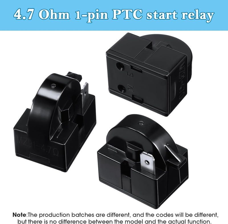 Mudder QP2-4.7 مرحل بدء PTC 1 دبوس مرحل بدء الثلاجة و 6750C-0005P واقي الحمل الزائد متوافق مع ضاغط ثلاجة LG، 2 قطع في المجموع - Image 4