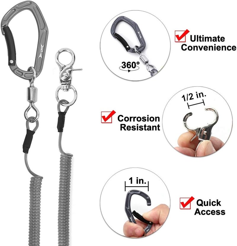 Hercules M4 Fishing Lanyard, Fishing Pole Tether, Kayak Paddle Leash, Heavy Duty Retractable Coiled Lanyard for Fishing, Rods, Pliers, Boating, Paddles, Kayak - Image 3