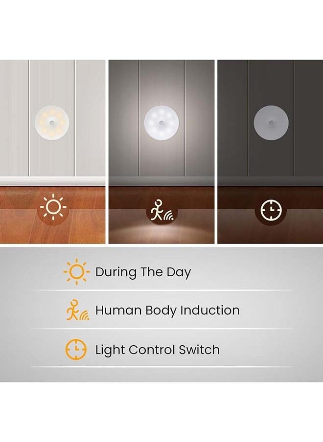 SKY-TOUCH 3Pcs Led Night Light : Motion Sensor Light Intelligent Body Induction Lamp USB Rechargeable Wireless Cabinet Light 2 Color Mode for Stair Bedroom LivingRoom Bathroom Kitchen Garage Wardrobe  - Image 3