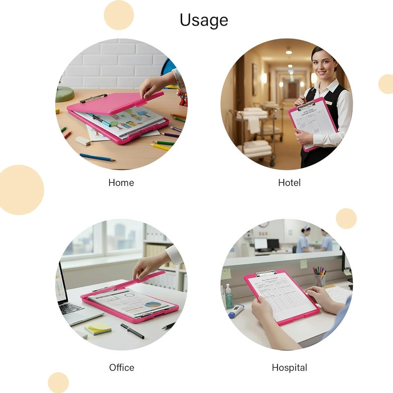 oddpod ™ Praise A4 Clip Pad/Clipboard with Storage Case for Paper and Document Storage 83002 (Deep Pink) - Image 5