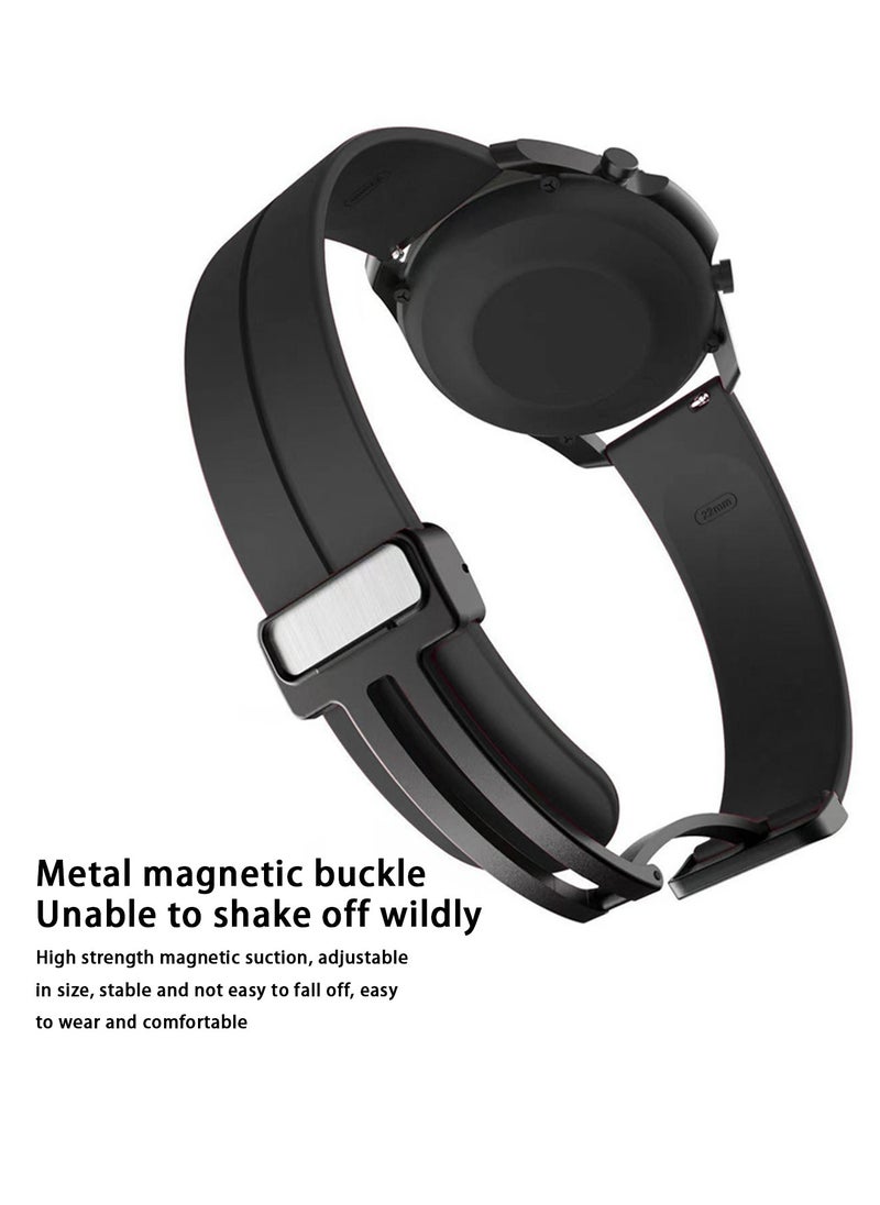 X-level Huawei Watch 4 Replacement Band 22mm Replacement Wrist Watch Strap Band Compatible With Huawei Watch 4/Watch GT3 46mm/GT4 46mm/Soft Silicone Watch Band With Magnetic Buckle Sport Watch Strap  - Image 4