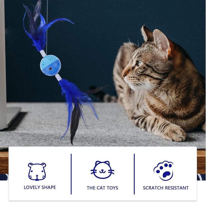 2pcs Cat Bell Balls with Built-in Bells and Soft Plumes Interactive Rolling Chewing for Indoor Cats - Image 3
