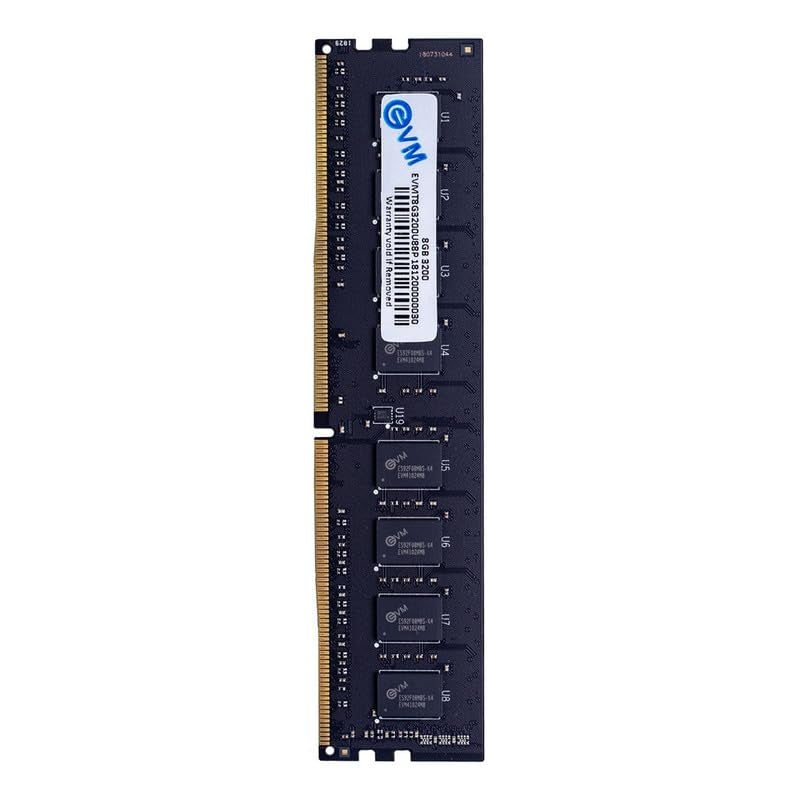 EVM 8GB DDR4 Desktop RAM 3200MHz | Long-DIMM – 1.2V Low Voltage |288-PIN Pin, Intel & AMD Compatible | High-Speed PC Memory Upgrade | 10 Year Warranty (EVMT8G3200U88P) - Image 1