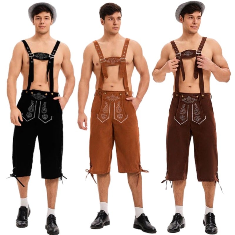 Selling Adult Men And Women German Oktoberfest Clothing Three-Color Suspenders Beer Clothing - Image 2