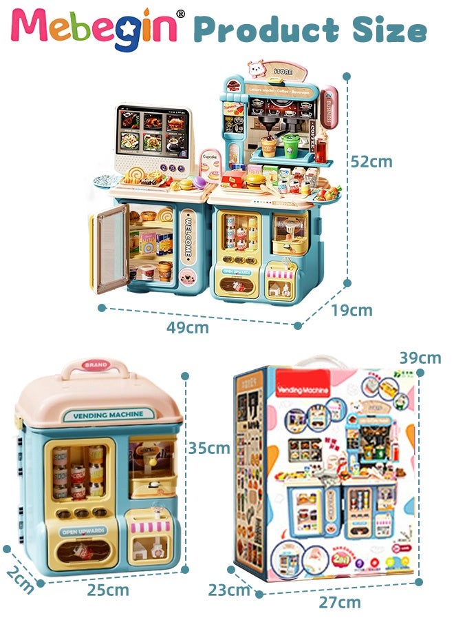 MEBEGIN Fun Supermarket Toy Set with Coffee Machine and Vending Machine, Creative Simulation Game Playset with Touchscreen Ordering Function, Receiving Ball game and Basketball Games, Creative Play House Toys, Educational Gift for Kids, Ideal Gift for Kids Aged 3+ - Image 5