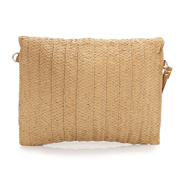 Mr.joe Mr Joe Bohemian Straw and Beaded Clutch Bag with Wristlet Strap Brown -4156 - Image 2