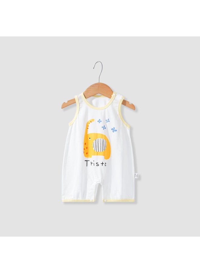 Baby Sleeveless Clothes Vest Summer Thin Newborn One-piece Jumpsuit Male And Female Baby Crawling Suit Jumpsuit Cartoon