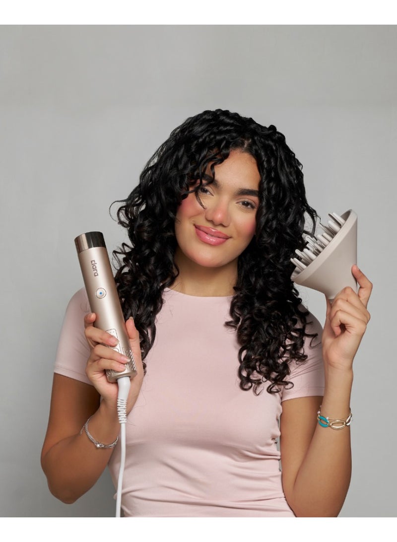 Clara Multi Styler Hair Diffuser Attachment – Anti-Frizz Curl Diffuser for Volume, Natural Waves & Fast Drying silver - Image 2