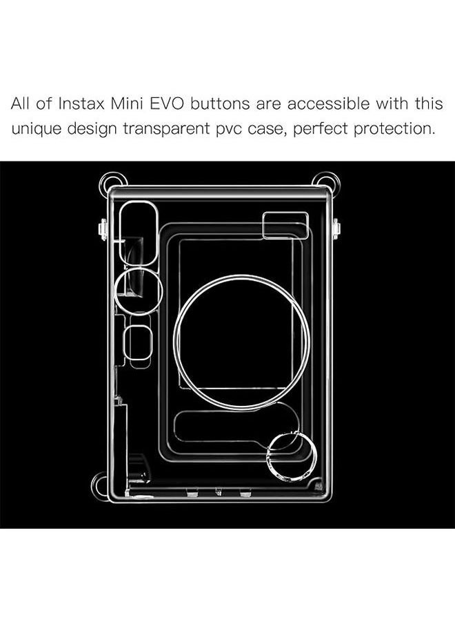 Realfrog Protective Case with Crystal Hard PVC Cover and Removable Shoulder Strap for Fujifilm Instax Mini EVO Camera, Clear  - Image 3