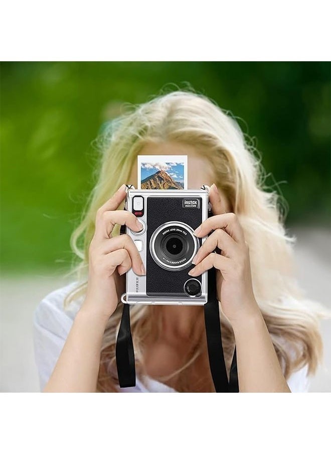 Realfrog Protective Case with Crystal Hard PVC Cover and Removable Shoulder Strap for Fujifilm Instax Mini EVO Camera, Clear  - Image 4