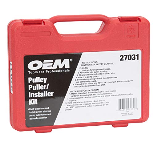 OEMTOOLS 27031 Power Steering Pulley Puller and Installer Kit, Removes and Installs Power Steering Pump Pulleys on Most Domestic Vehicles, Ford, GM, VW - Image 3