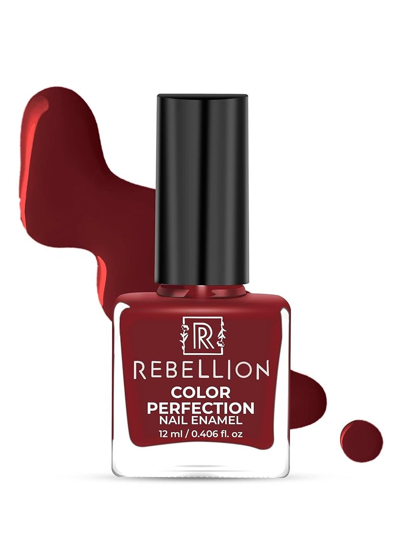 Rebellion Color Perfection Nail Enamel 12ml Maroon Red Evolution RG37 - Image 1
