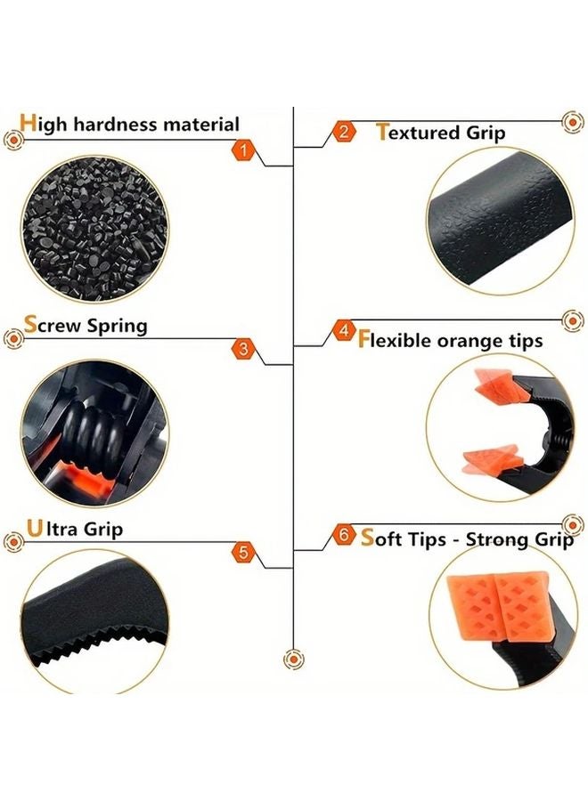 12 قطعة من مشابك الربيع الثقيلة بعرض 2 بوصة، مشابك قابضة من البلاستيك المتين للحرف اليدوية والتصوير وأعمال النجارة - Image 5