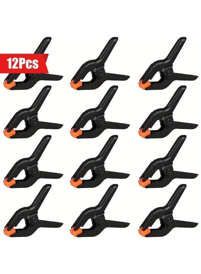 12 قطعة من مشابك الربيع الثقيلة بعرض 2 بوصة، مشابك قابضة من البلاستيك المتين للحرف اليدوية والتصوير وأعمال النجارة - Image 2