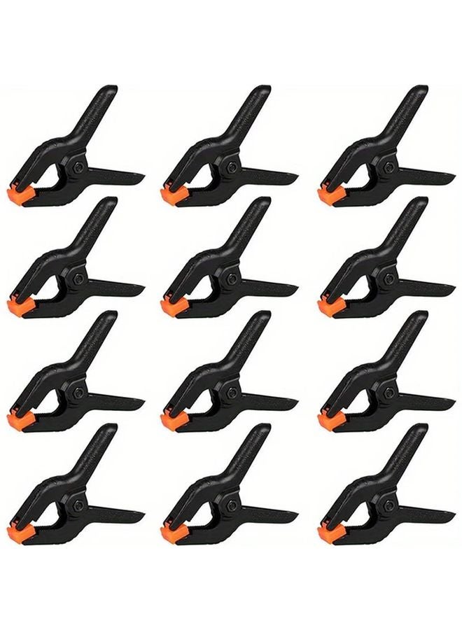 12 قطعة من مشابك الربيع الثقيلة بعرض 2 بوصة، مشابك قابضة من البلاستيك المتين للحرف اليدوية والتصوير وأعمال النجارة - Image 1