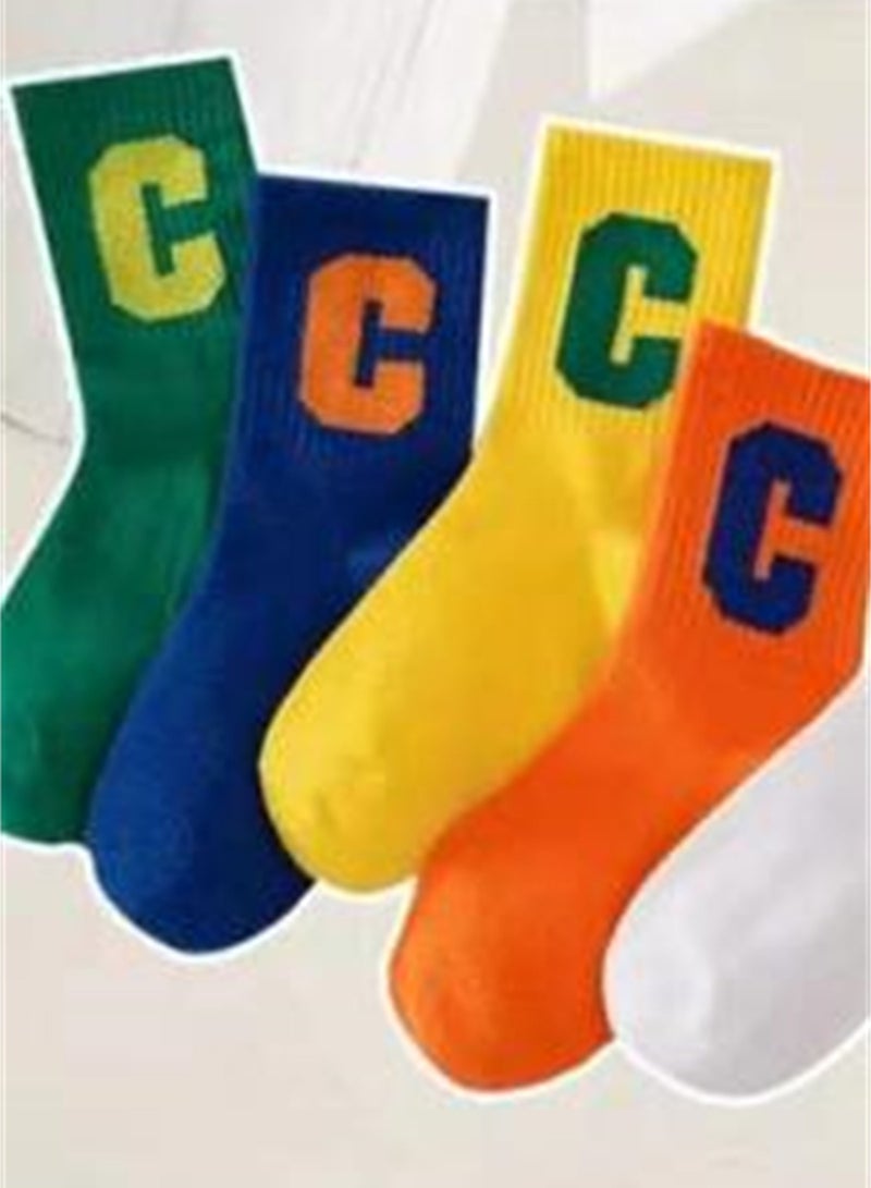 5 pairs of children's socks pure cotton mid-calf socks breathable and comfortable socks - Image 4