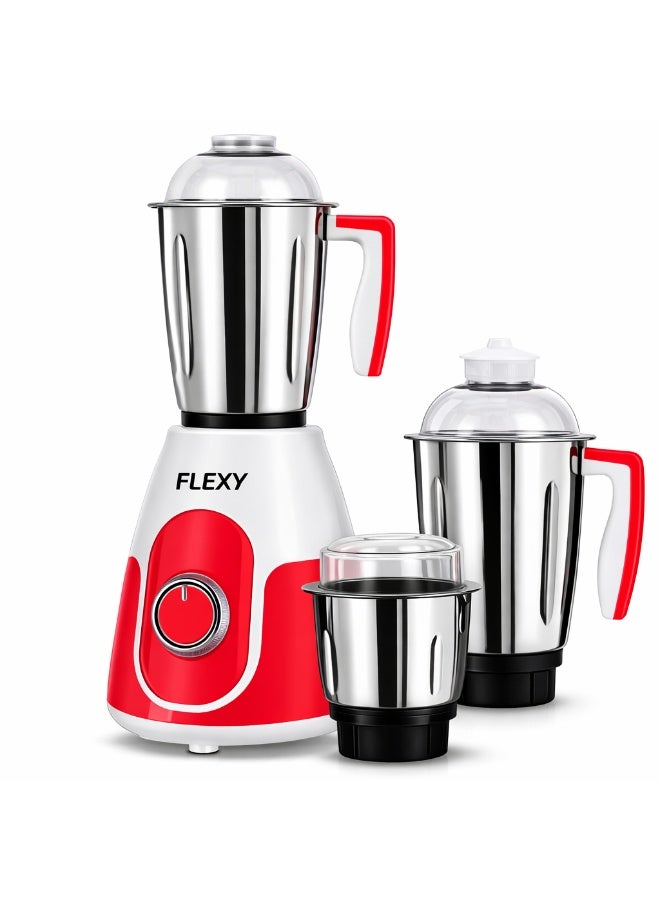 Flexy 1000W Mixer Grinder – 3-in-1 Stainless Steel Jar Set, 100% Copper Motor, Super Efficient Blades, German Technology, 2 Years Warranty - Image 1